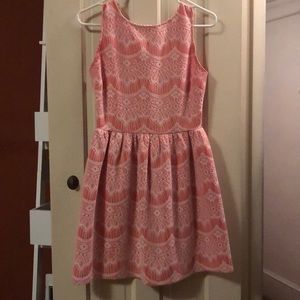 Pink and white lace dress